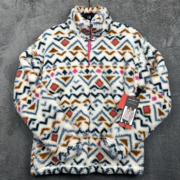 Eddie Bauer Jackets & Blazers - Eddie Bauer Aztec Sherpa Fleece Women's Medium 1/4 Zip Jacket Southwestern NWT